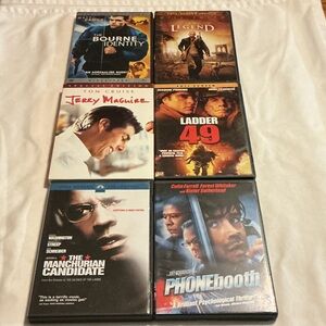 Lot of 6 DVD Movies - The Bourne Identity, Jerry Maguire + More